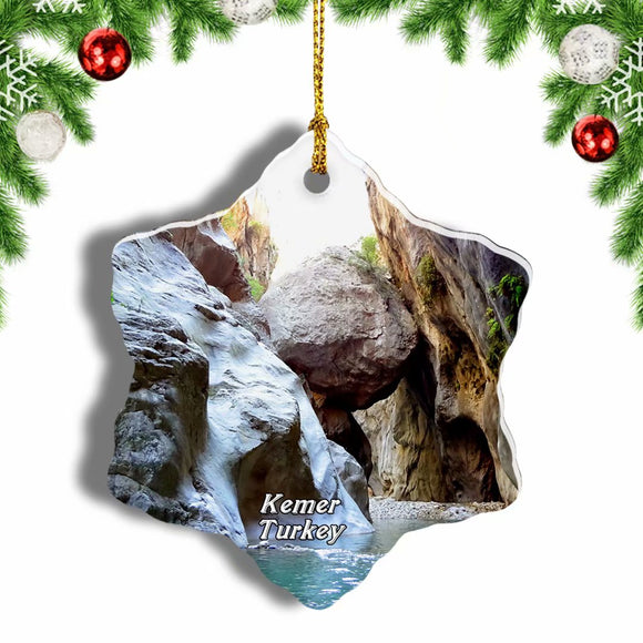 Turkey Canyon Goynuk Kemer Christmas Ornament 3 Inches Snow