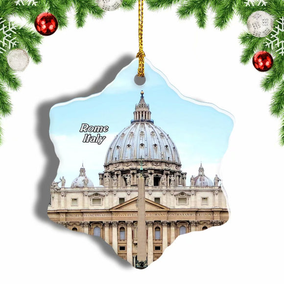 Italy Cathedral Rome Christmas Ornament 3 Inches Snow