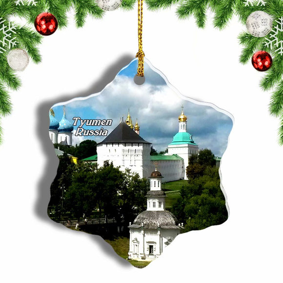 Russia Trinity Monastery in Tyumen Christmas Ornament 3 Inches Snow