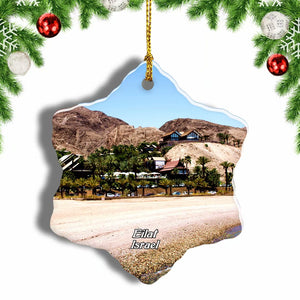 Israel Eilat Christmas Ornament 3 Inches Snow