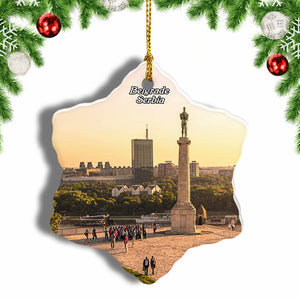 Serbia Kalemegdan Belgrade Christmas Ornament 3 Inches Snow