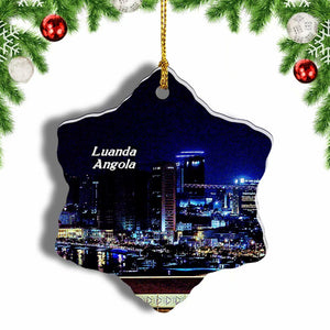 Luanda Angola Christmas Ornament 3 Inches Snow