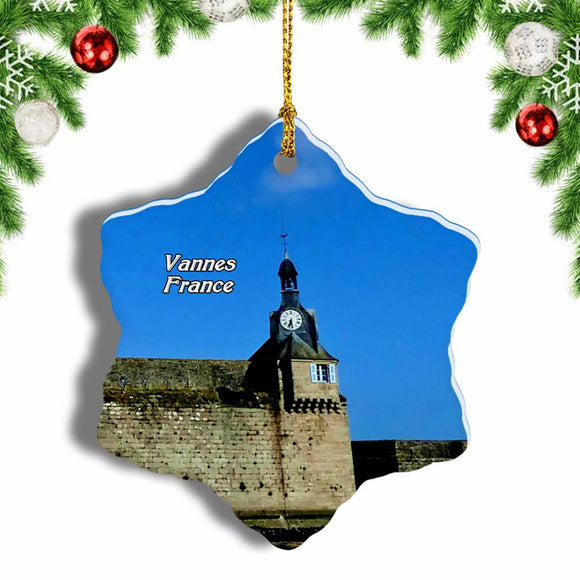 France Vannes Historical Center Christmas Ornament 3 Inches Snow