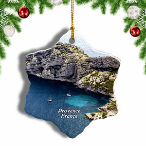 France Marseille Creeks Provence Christmas Ornament 3 Inches Snow