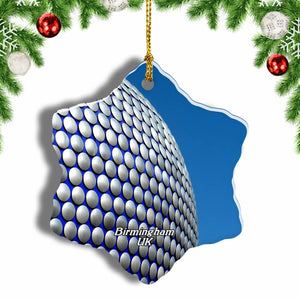 UK England Selfridges Building  Birmingham Christmas Ornament 3 Inches Snow