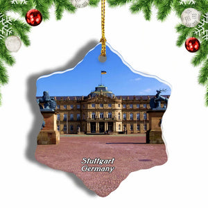 Germany The New Castle Stuttgart Christmas Ornament 3 Inches Snow