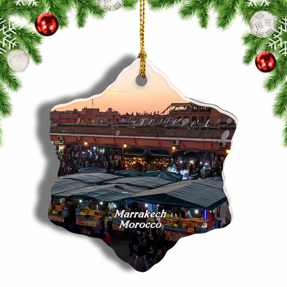 Morocco Marrakech Souk Christmas Ornament 3 Inches Snow