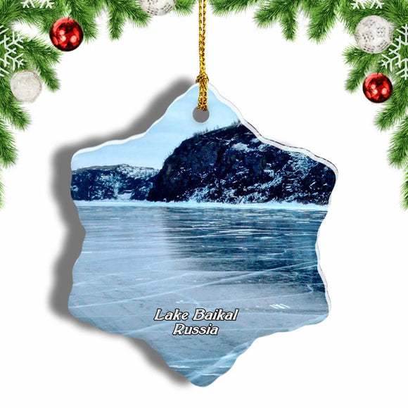 Russia Lake Baikal Christmas Ornament 3 Inches Snow