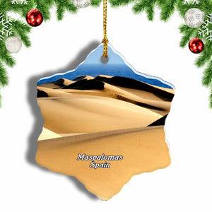 Spain Dunes of Maspalomas Christmas Ornament 3 Inches Snow