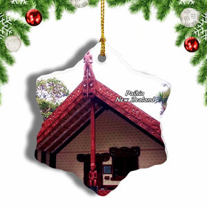 New Zealand Waitangi Treaty Grounds Christmas Ornament 3 Inches Snow