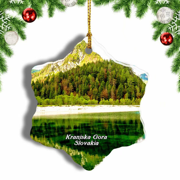 Lake Jasna Kranjska Gora Slovenia Christmas Ornament 3 Inches Snow