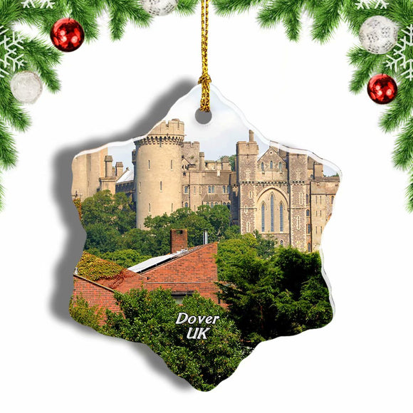 UK England Dover Castle Christmas Ornament 3 Inches Snow