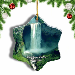 Kaieteur Falls Guyana Christmas Ornament 3 Inches Snow