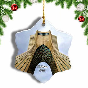 Azadi Tower Tehran Iran Christmas Ornament 3 Inches Snow