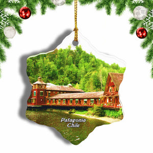 Thermas Puyuhuapi Patagonia Chile Christmas Ornament 3 Inches Snow