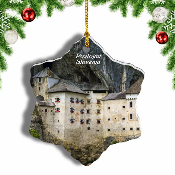 Slovenia Postojna Castle Cove Christmas Ornament 3 Inches Snow