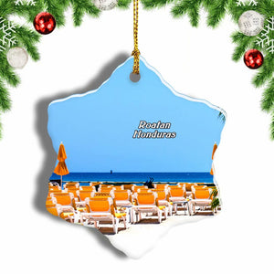 Roatan Honduras Christmas Ornament 3 Inches Snow