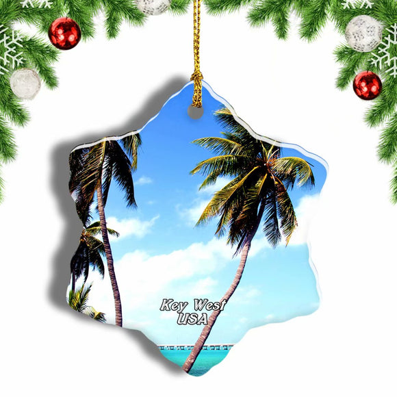 USA America Dry Tortugas National Park Key West Christmas Ornament 3 Inches Snow