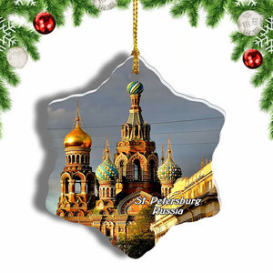 Russia Savior on the Spilled Blood St. Petersburg Christmas Ornament 3 Inches Snow