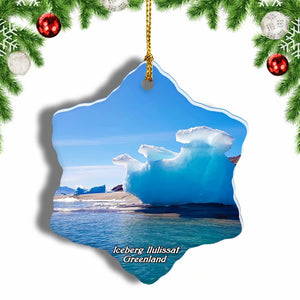 Greenland Iceberg Ilulissat Denmark Christmas Ornament 3 Inches Snow