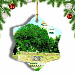 Belgrade Fortress Serbia Christmas Ornament 3 Inches Snow