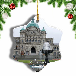 Canada Vancouver Parliament Building Christmas Ornament 3 Inches Snow