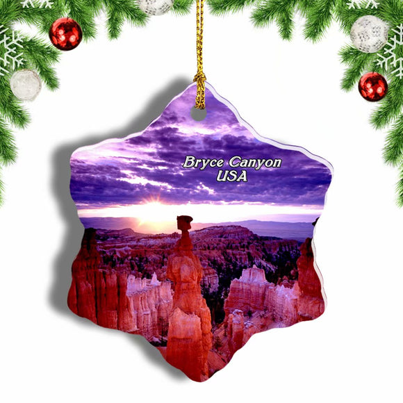 America USA Thor's Hammer Bryce Canyon Christmas Ornament 3 Inches Snow