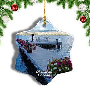 Canada Lake Okanagan Christmas Ornament 3 Inches Snow