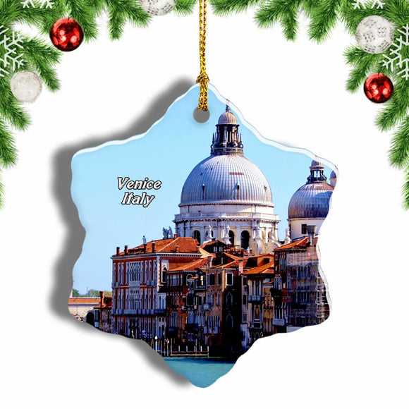 Italy Canal Grande Venice Christmas Ornament 3 Inches Snow