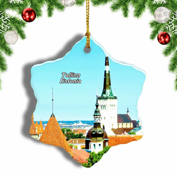 Toompea Hill Estonia Christmas Ornament 3 Inches Snow