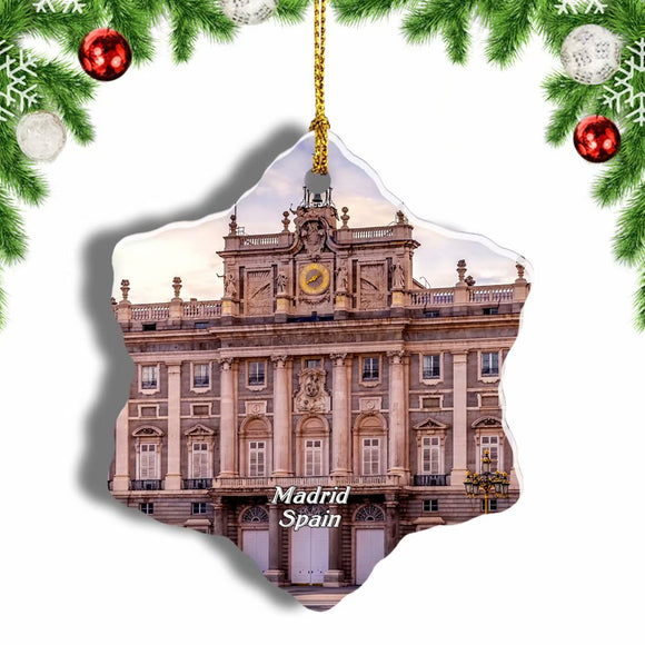 Spain Royal Palace of Madrid Christmas Ornament 3 Inches Snow