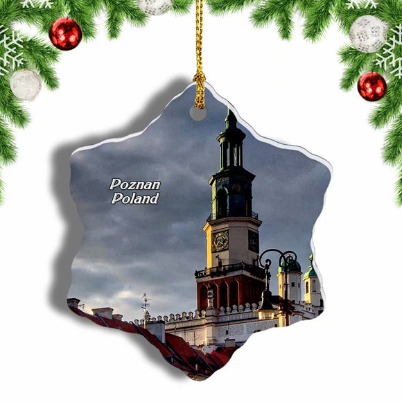 Poland Poznan Christmas Ornament 3 Inches Snow