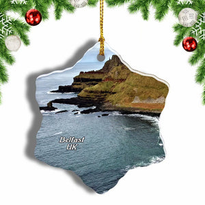 UK England Causeway Coastal Route Belfast Christmas Ornament 3 Inches Snow