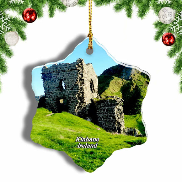 Ireland Kinbane Castle Christmas Ornament 3 Inches Snow