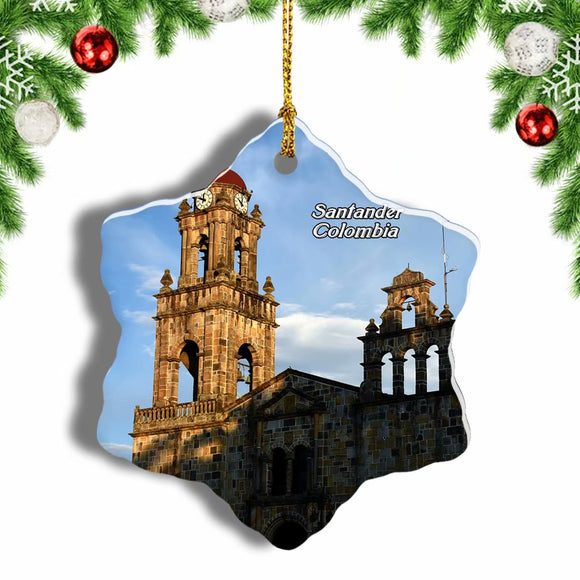 Colombia Santander Church Christmas Ornament 3 Inches Snow