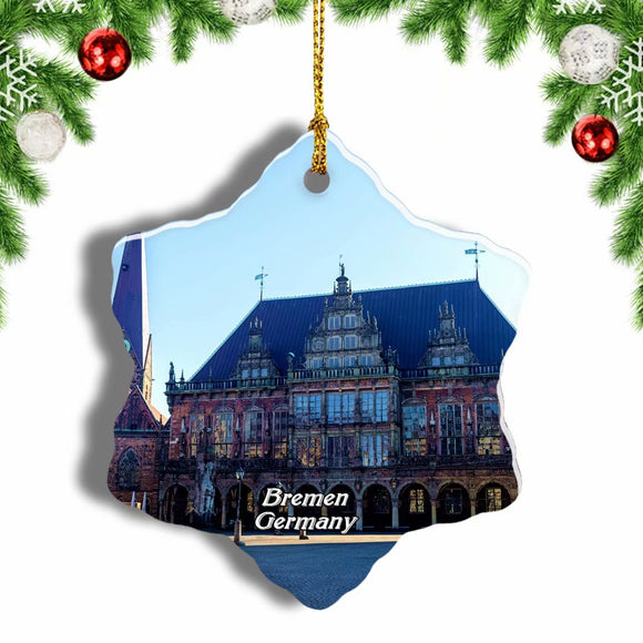 Germany Bremen Town Hall Bremen Christmas Ornament 3 Inches Snow