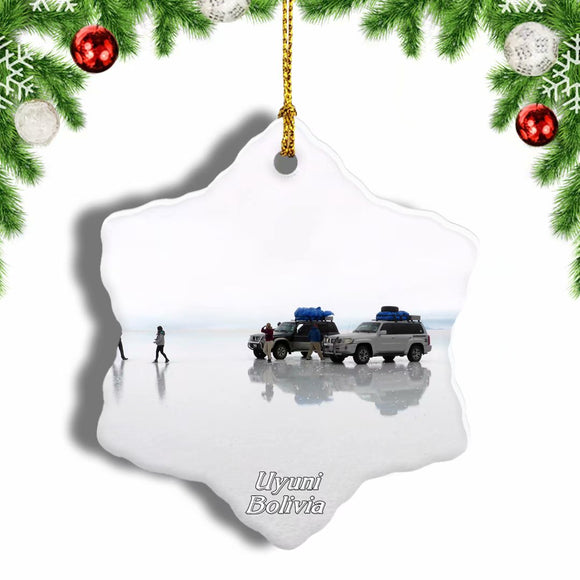 Bolivia Salt Flat Uyuni Christmas Ornament 3 Inches Snow