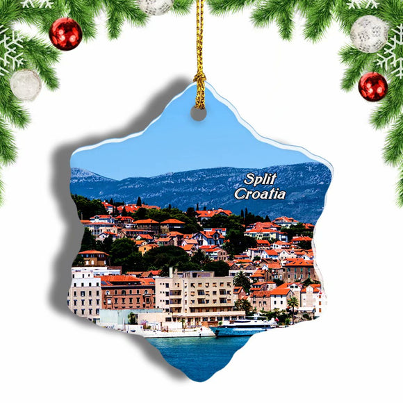 Croatia Split Christmas Ornament 3 Inches Snow