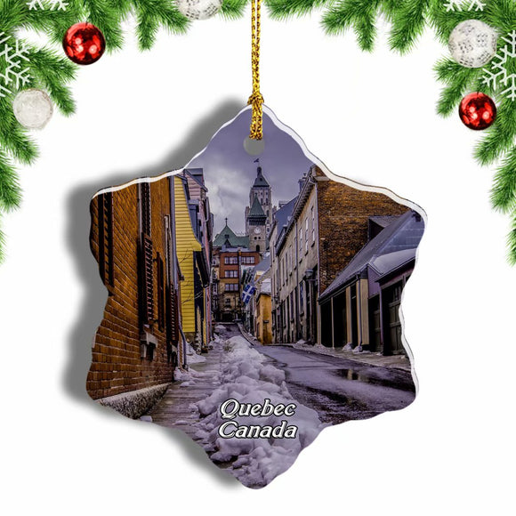 Canada Quebec Christmas Ornament 3 Inches Snow