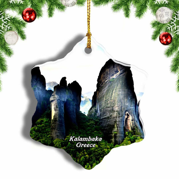 Greece Meteora Kalambaka Christmas Ornament 3 Inches Snow