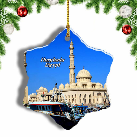 Egypt Hurghada Christmas Ornament 3 Inches Snow