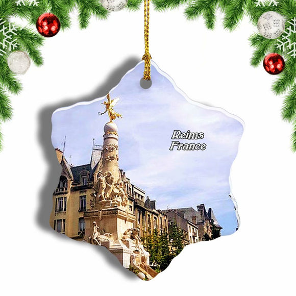 France Square Reims Christmas Ornament 3 Inches Snow