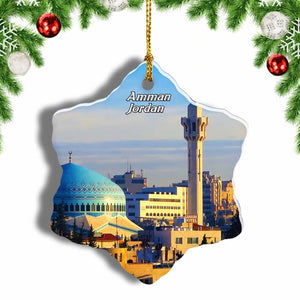 Jordan King Abdullah I Mosqu Amman Christmas Ornament 3 Inches Snow