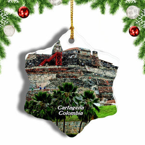 Colombia Castle of San Felipe de Barajas Cartagena Christmas Ornament 3 Inches Snow