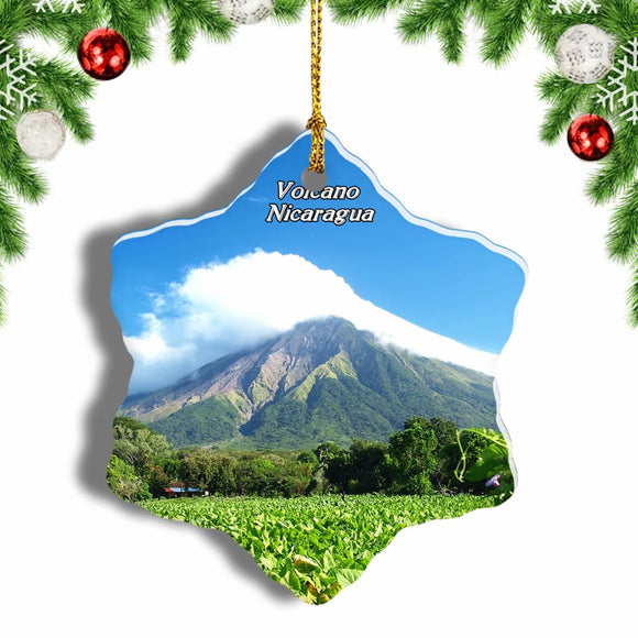 Nicaragua Volcano Christmas Ornament 3 Inches Snow