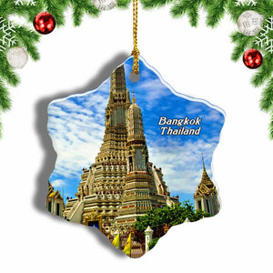 Thailand Wat Arun Bangkok Christmas Ornament 3 Inches Snow