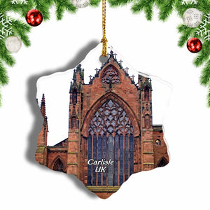 UK England Carlisle Cathedral Christmas Ornament 3 Inches Snow