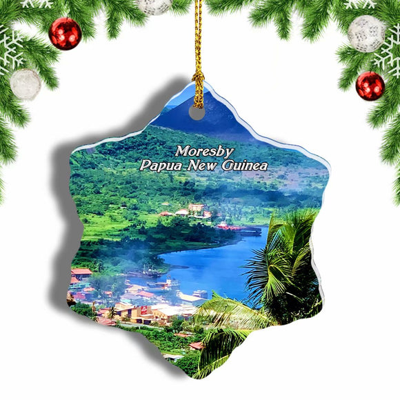 Papua New Guinea Port Moresby Nature Park Christmas Ornament 3 Inches Snow