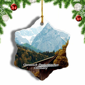 Germany Bavarian Alps Garmisch-Partenkirchen Christmas Ornament 3 Inches Snow