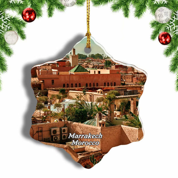 Morocco Medina of Marrakech Christmas Ornament 3 Inches Snow